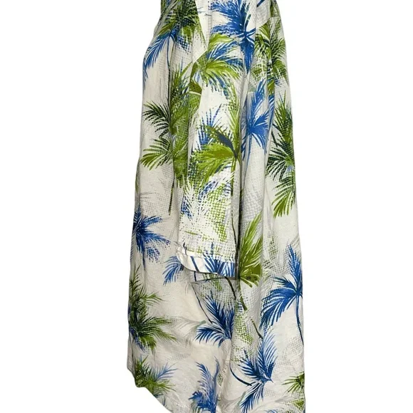 Cubavera Men's Shirt  4XLT Blue/White/Green Button Up Short Sleeve Leaf Print - Picture 5 of 11